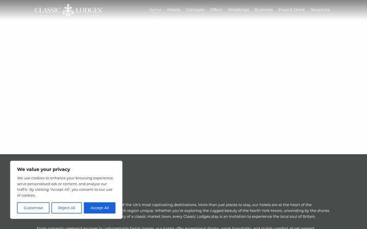 Screenshot of classiclodges.co.uk