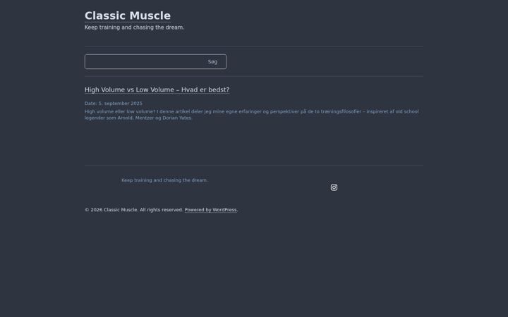 Screenshot of classicmuscle.dk