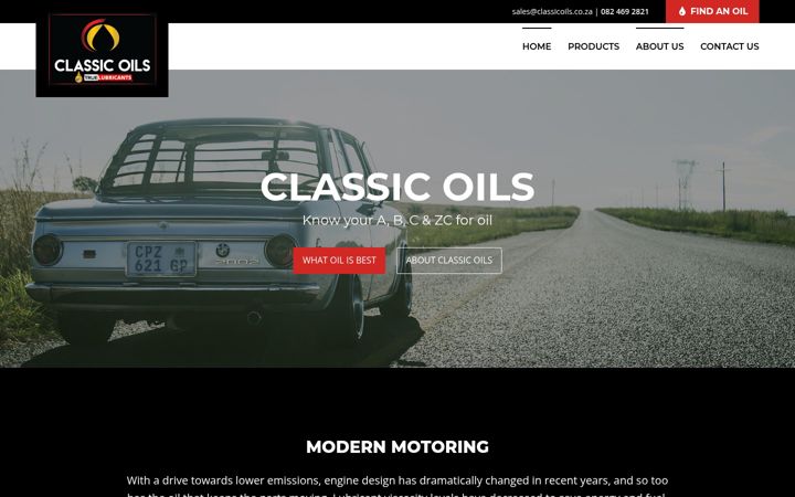 Képernyőkép: classicoils.co.za