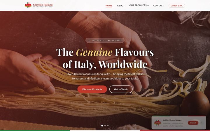 Screenshot of classicoitalianofood.com