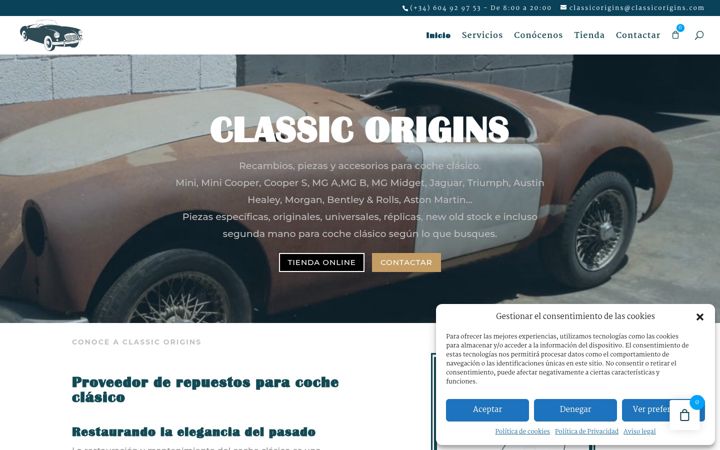 Screenshot of classicorigins.com