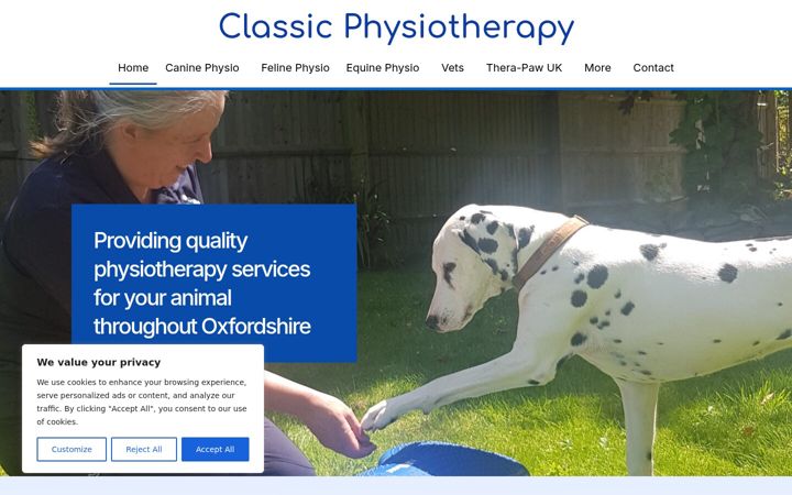 Screenshot of classicphysiotherapy.co.uk