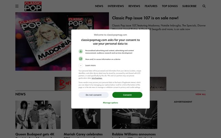 Screenshot of classicpopmag.com