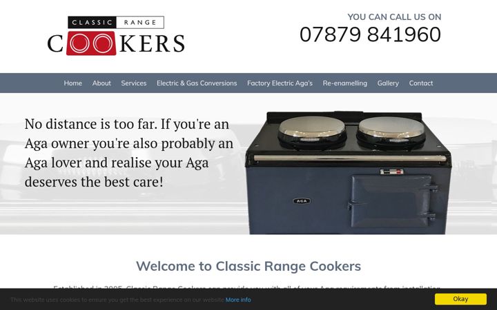 Screenshot of classicrangecookers.co.uk
