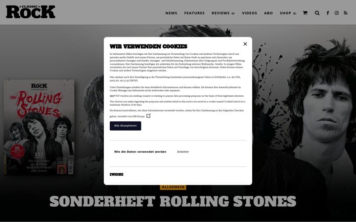 Screenshot ta' classicrock.net