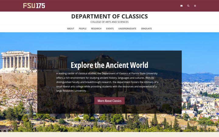 Screenshot von classics.fsu.edu