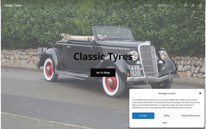 Screenshot of classictyres.dk