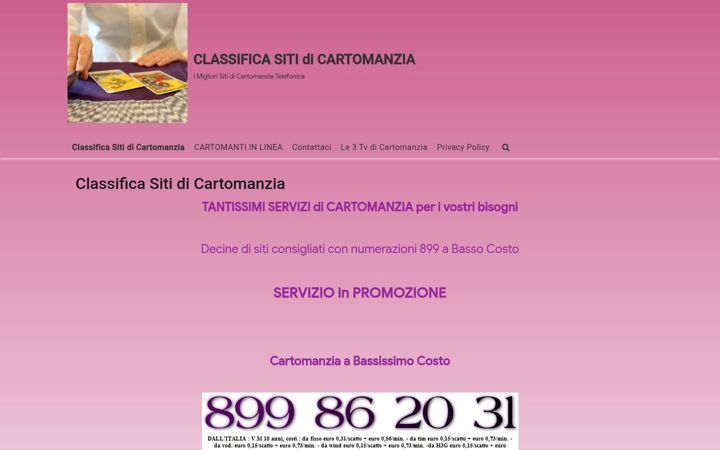 Screenshot of classificasiticartomanzia.com