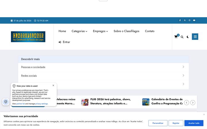 Screenshot van classifilagos.com.br