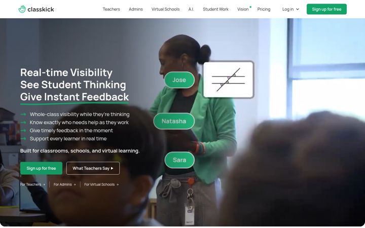 Screenshot of classkick.com