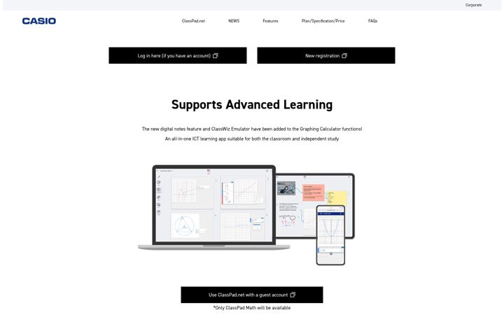 Screenshot ta' classpad.net