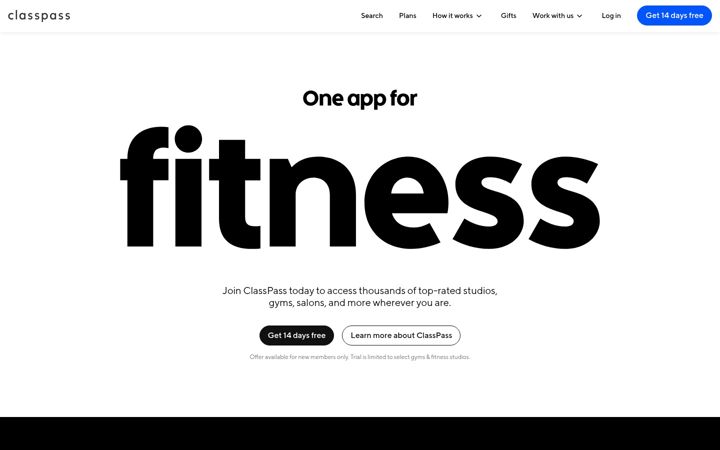 Screenshot of classpass.fr