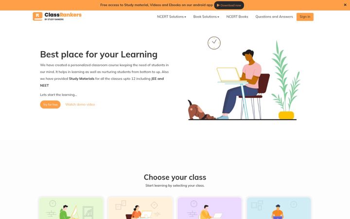Screenshot of classrankers.com
