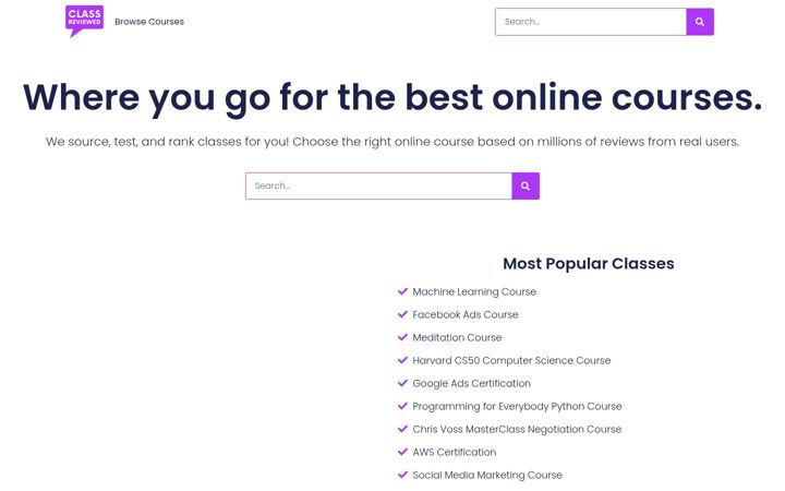 Screenshot of classreviewed.com