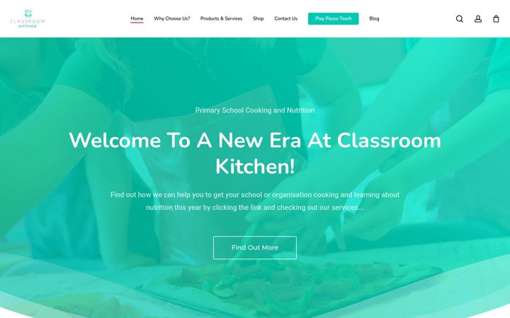 Ekraanipilt saidist classroom-kitchen.co.uk