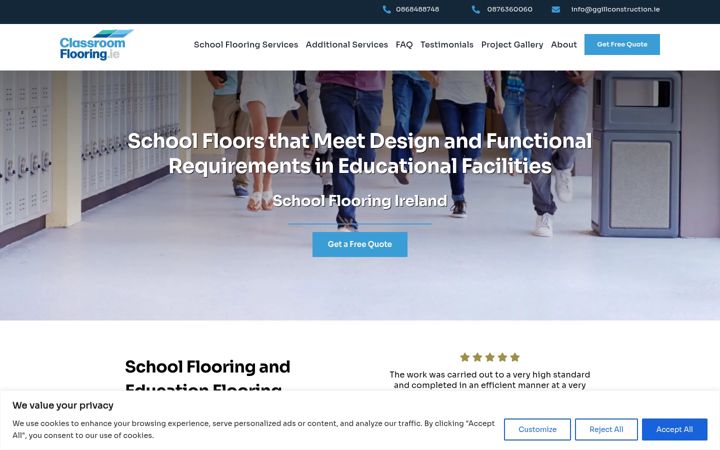 Screenshot of classroomflooring.ie