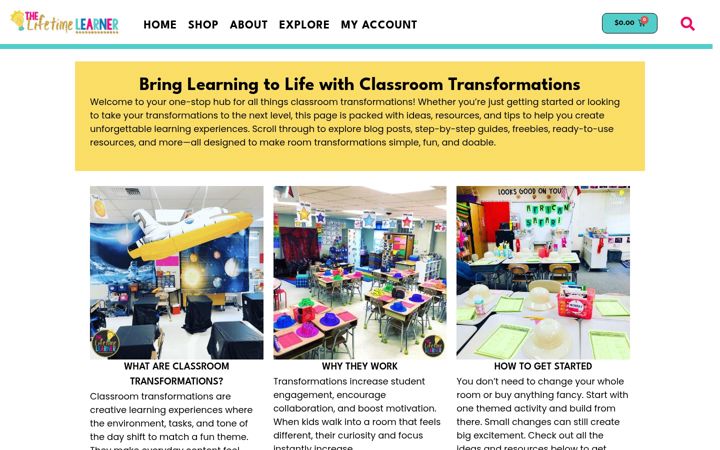 Screenshot of classroomtransformations.com