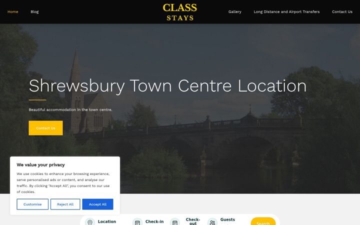Screenshot of classstays.co.uk
