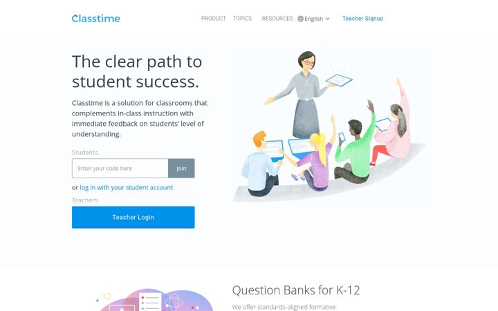 Screenshot of classtime.com