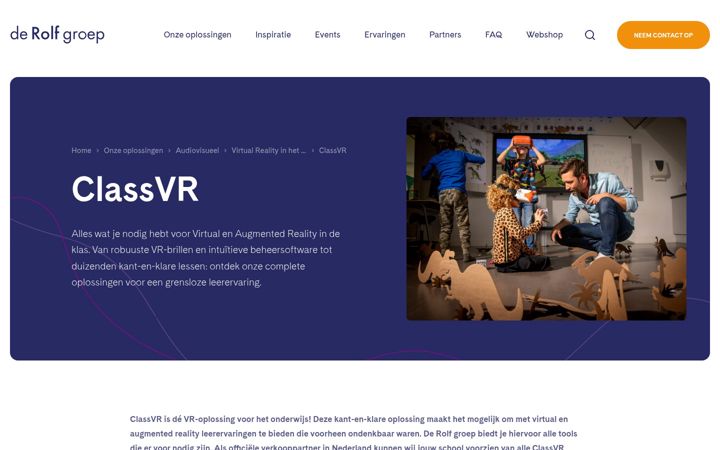 Screenshot of classvr-nederland.nl