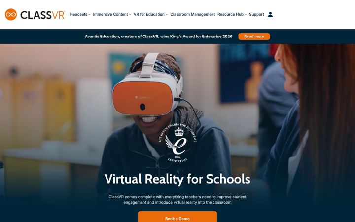 Screenshot of classvr.com