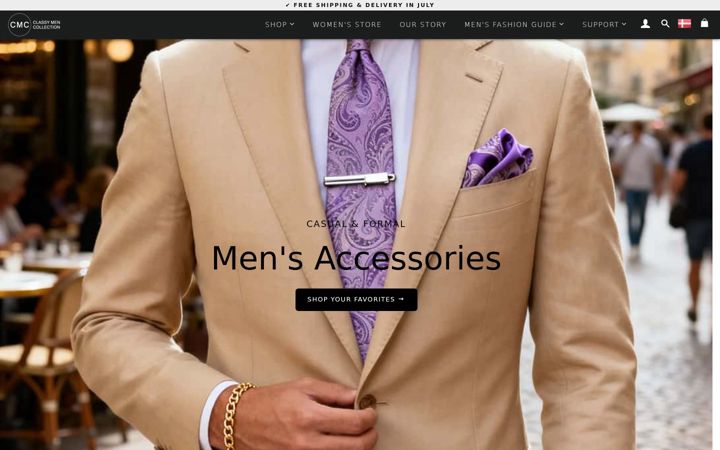 Snímek obrazovky classymencollection.com