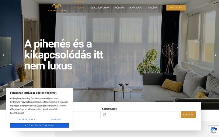 Screenshot stránky classyvillany.hu