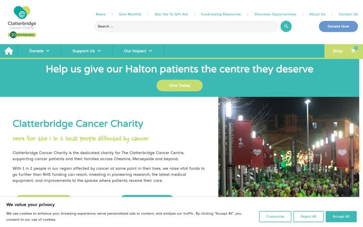 Screenshot van clatterbridgecharity.org