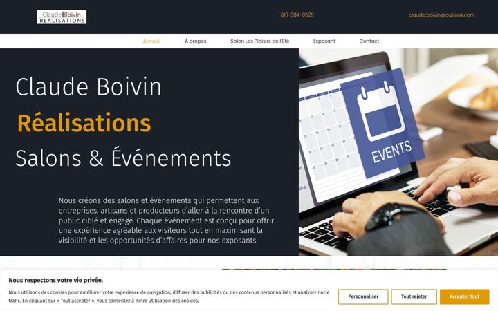 Screenshot of claudeboivinrealisations.com
