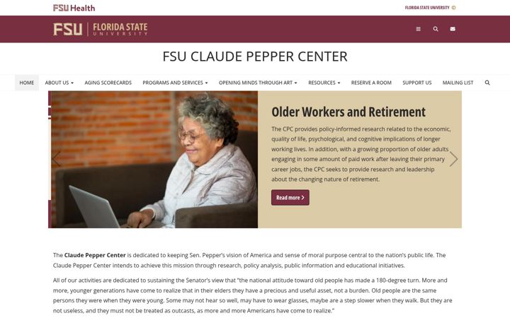 Screenshot von claudepeppercenter.fsu.edu