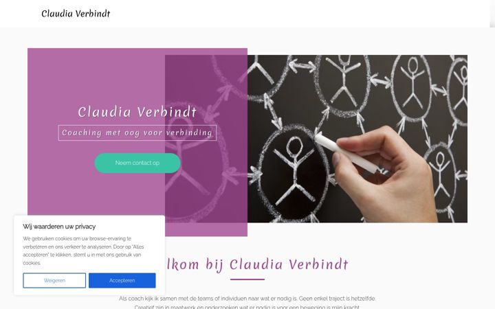 Kuvakaappaus sivustosta claudia-verbindt.nl