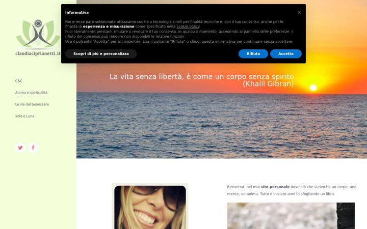Screenshot of claudiaciprianetti.it