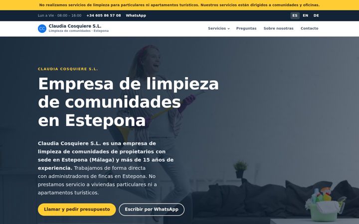 Screenshot of claudiacosquiere.com