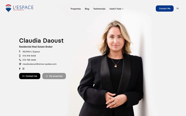 Ekraanipilt saidist claudiadaoust.ca