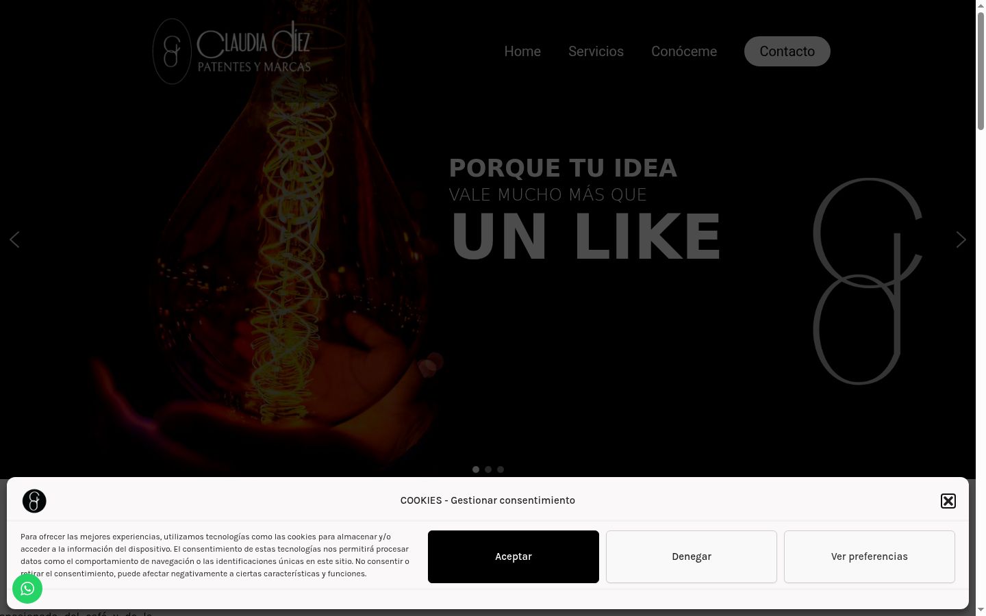 Screenshot of the consent banner shown before any interaction