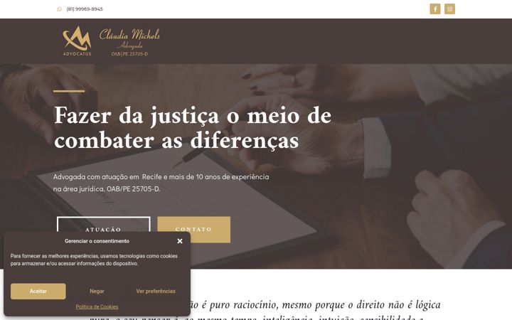 Screenshot van claudiamichels.adv.br