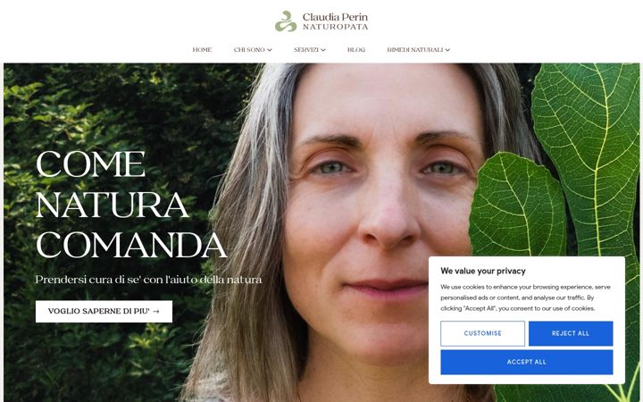 Skærmbillede af claudiaperin.it