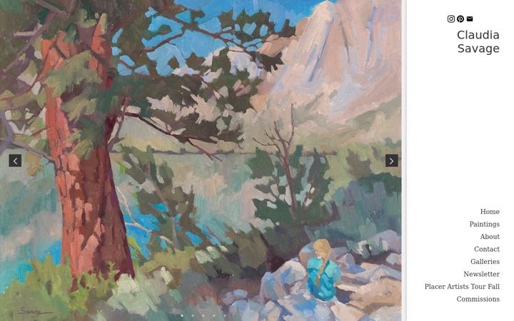 Screenshot of claudiasavageart.com