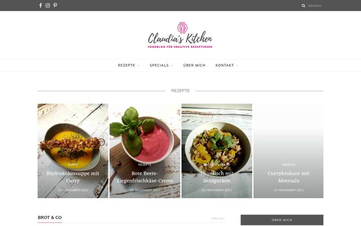Captura de ecrã de claudiaskitchen.de