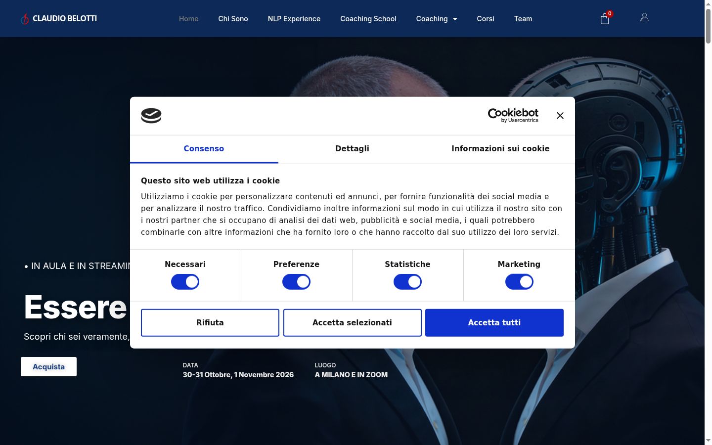 Sutikimo reklamjuostės, rodytos prieš bet kokią sąveiką, ekrano kopija