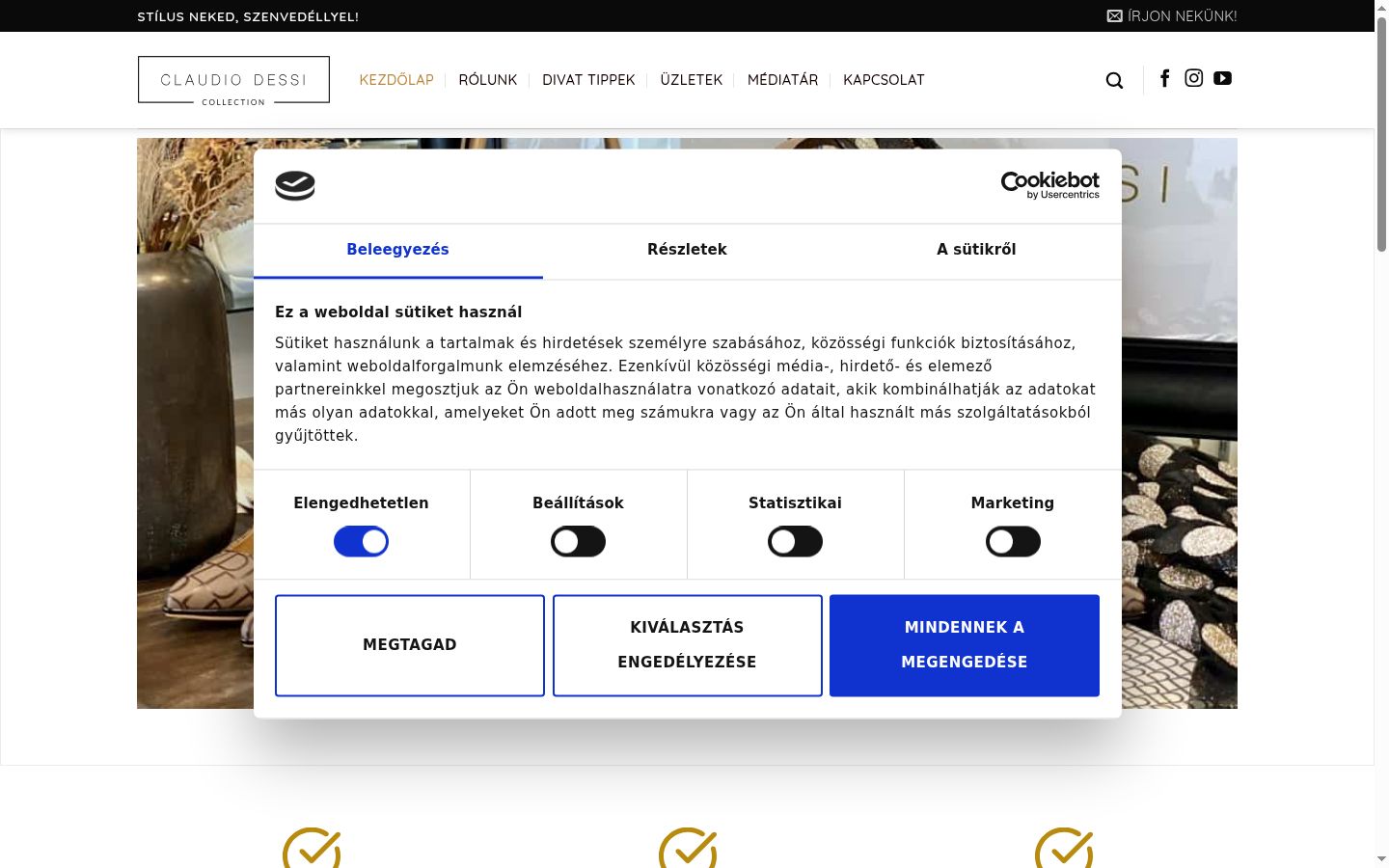 Screenshot des Einwilligungsbanners vor jeglicher Interaktion