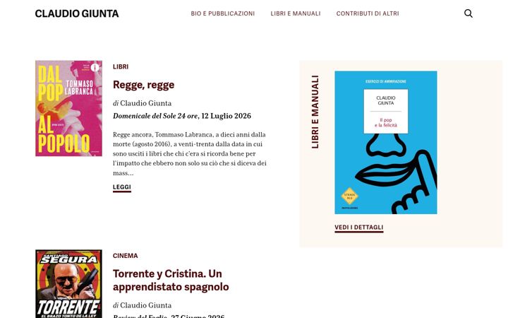 Screenshot of claudiogiunta.it