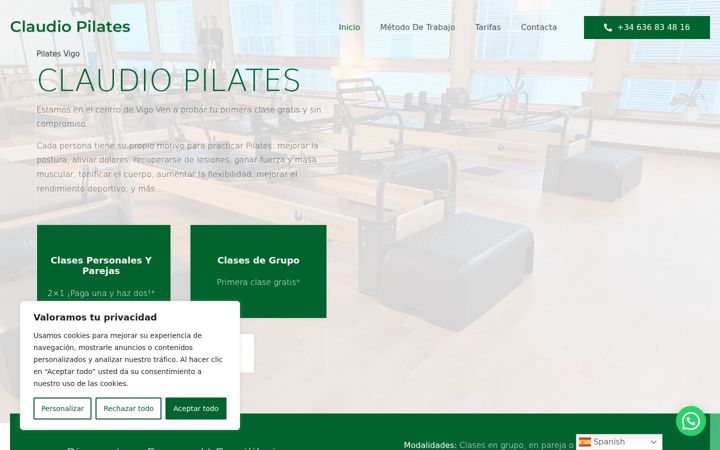 Screenshot of claudiopilates.com