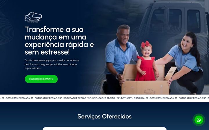 Screenshot van claudiotransportes.com.br