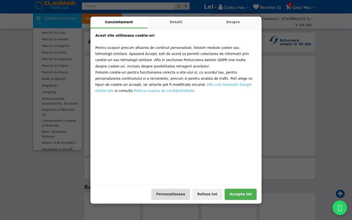 Screenshot of claumarpescar.ro