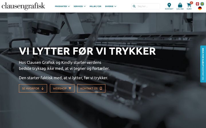 Screenshot of clausengrafisk.dk