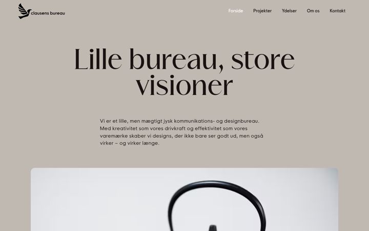Kuvakaappaus sivustosta clausensbureau.dk