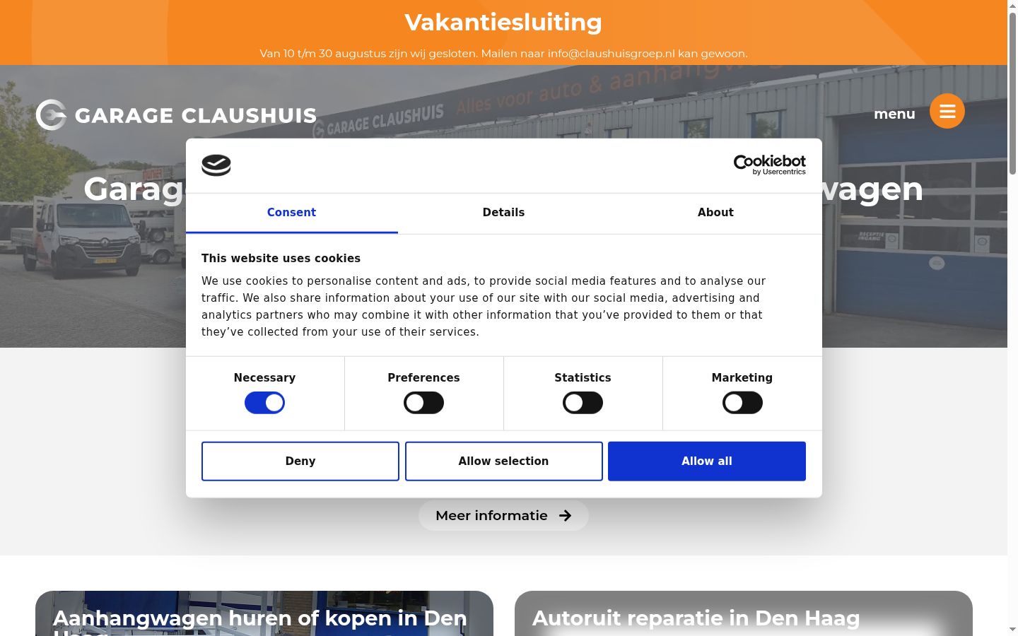 Screenshot of the consent banner shown before any interaction