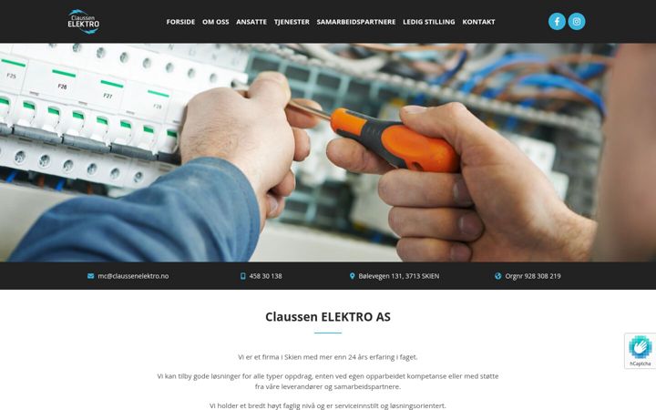 Ekrano kopija claussenelektro.no