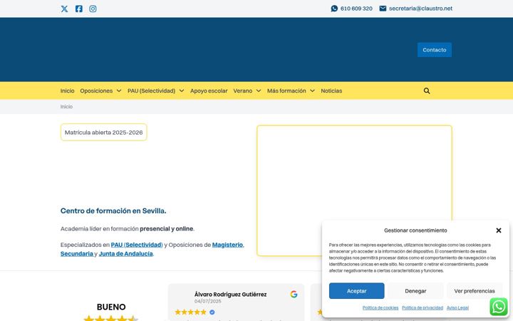 Screenshot ta' claustro.net